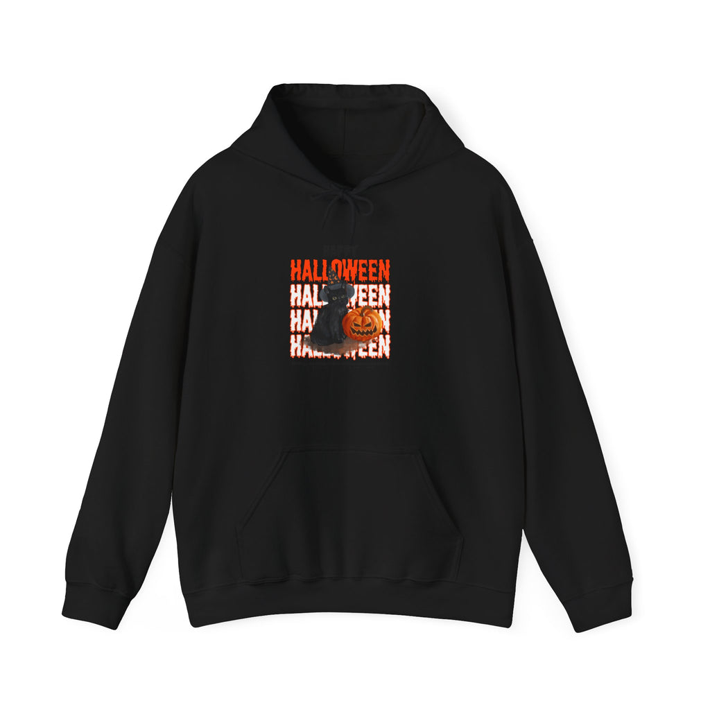 Halloween Cat Hoodie, Spooky Season Sweatshirt, Unisex Cozy Hoodie, Fall Fashion, Halloween Gifts